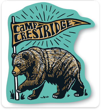 CC Bear Pennant Sticker